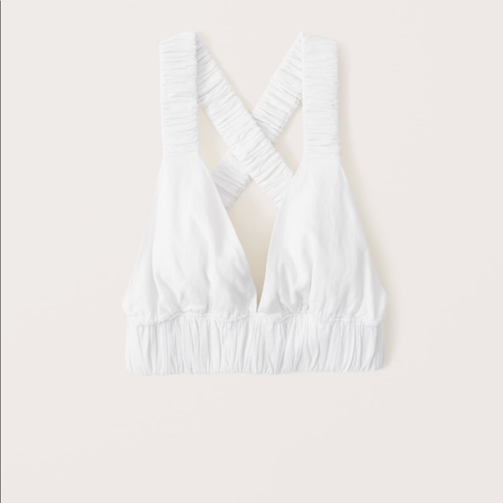 A&F cropped scrunchie strap top
